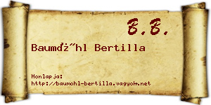 Baumöhl Bertilla névjegykártya